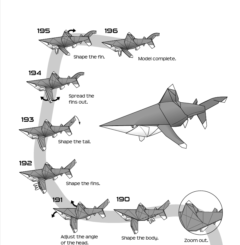 Origami Shark Diagrams